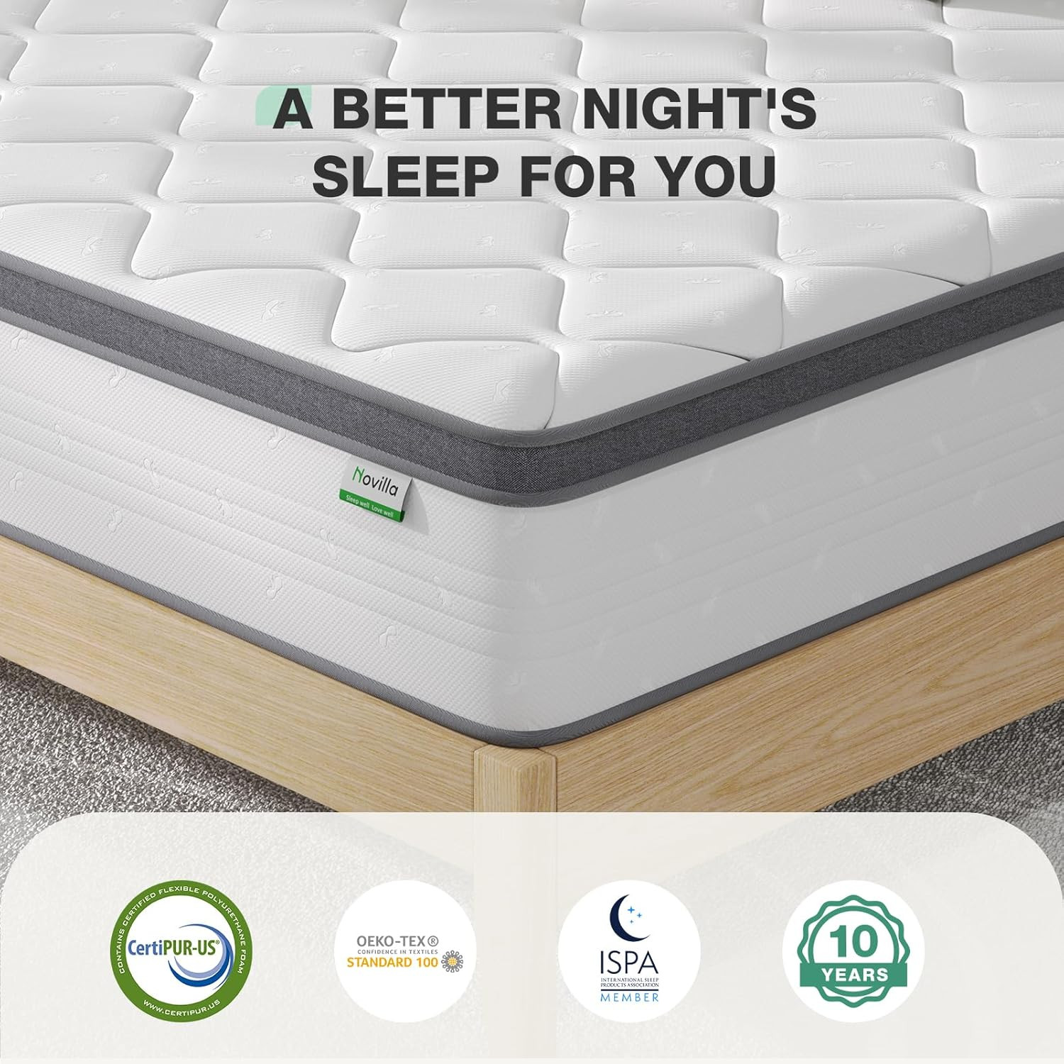 Full Size Mattress, 12 Inch Hybrid Mattress in a Box, Pocket Innerspring for Mot