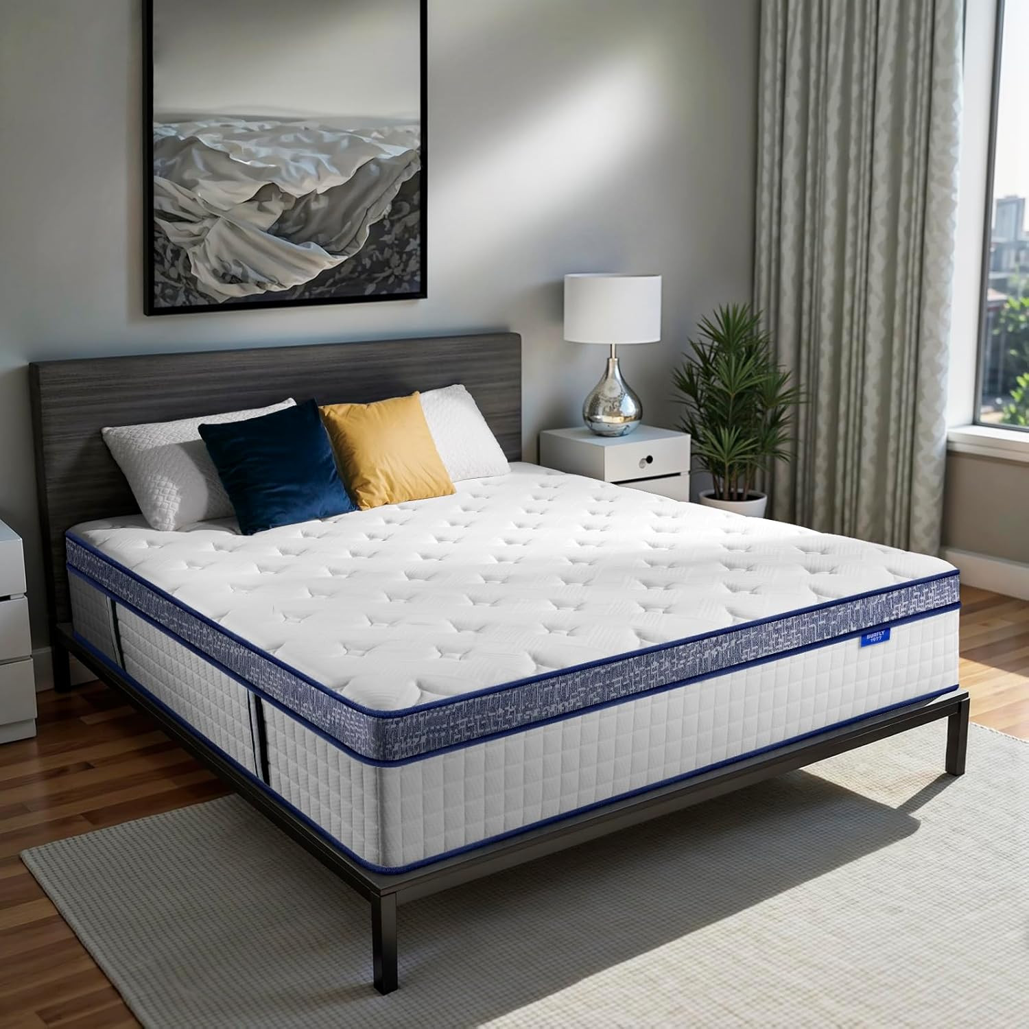 Full Mattress, 12 Inch Hybrid Mattress in a Box, Memory Foam and Individual Pock