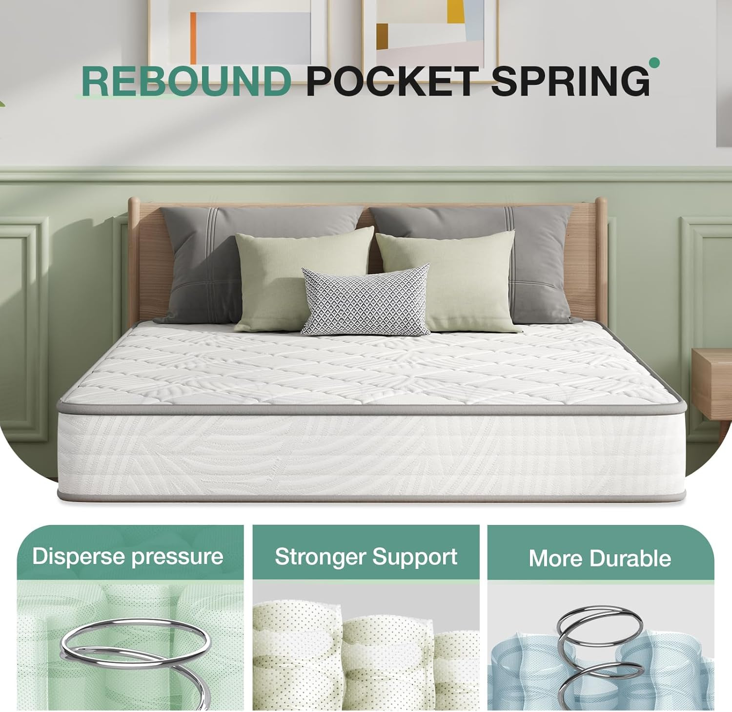 8-Inch Twin Hybrid Mattress for Back Pain Relief & Comfort, CertiPUR-US Certifie