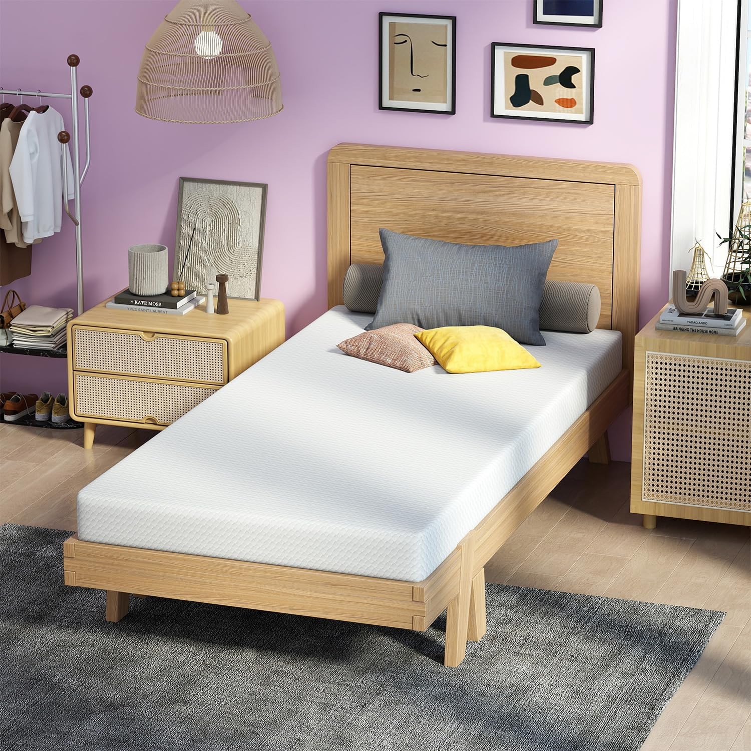 Twin-XL 5 Inch Gel Memory Foam Mattress Medium-Firm Pressure Relief Cooler Sleep