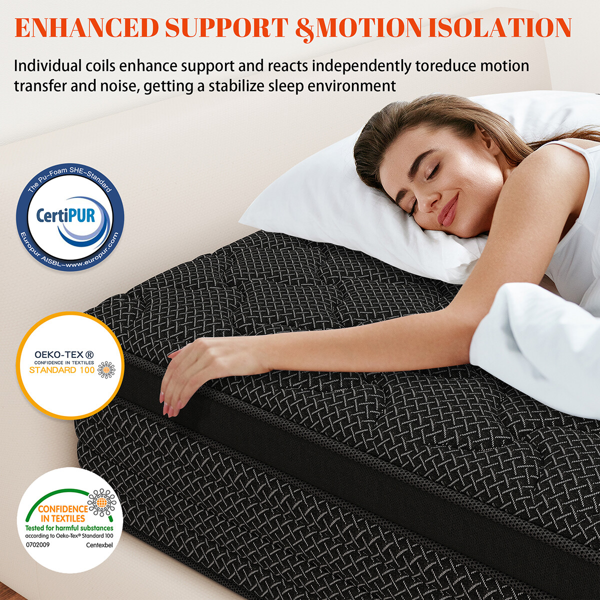 12″/14″ Hybrid Mattress In a Box Memory Foam Springs Twin Full Queen King Size