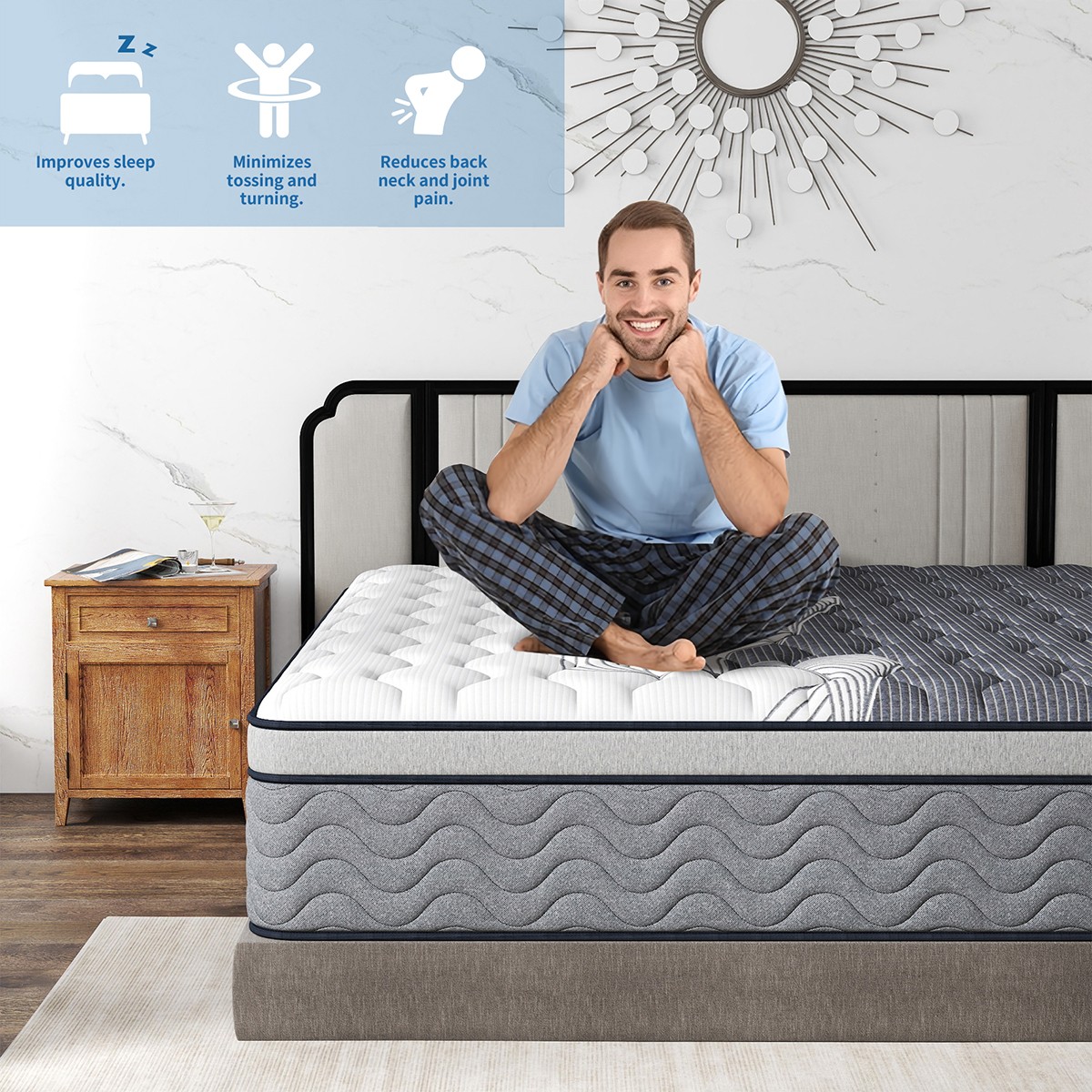 12 Inch Dual Comfort Mattress Memory Foam Pocket Spring Full Queen King in a Box
