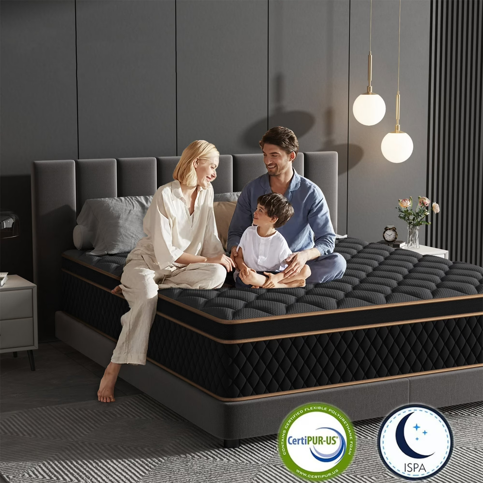 12″ Colchon King Gel Memory Foam Hibrido Cama King Medium Firm Mattress Hybrid