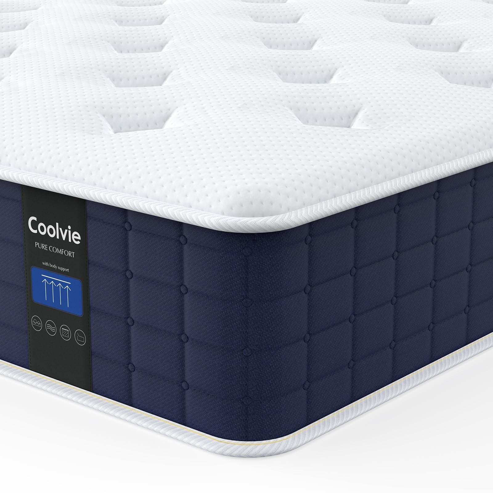 Twin Mattress, 10 Inch Twin Size Hybrid Mattress, Individual Pocket Springs w…