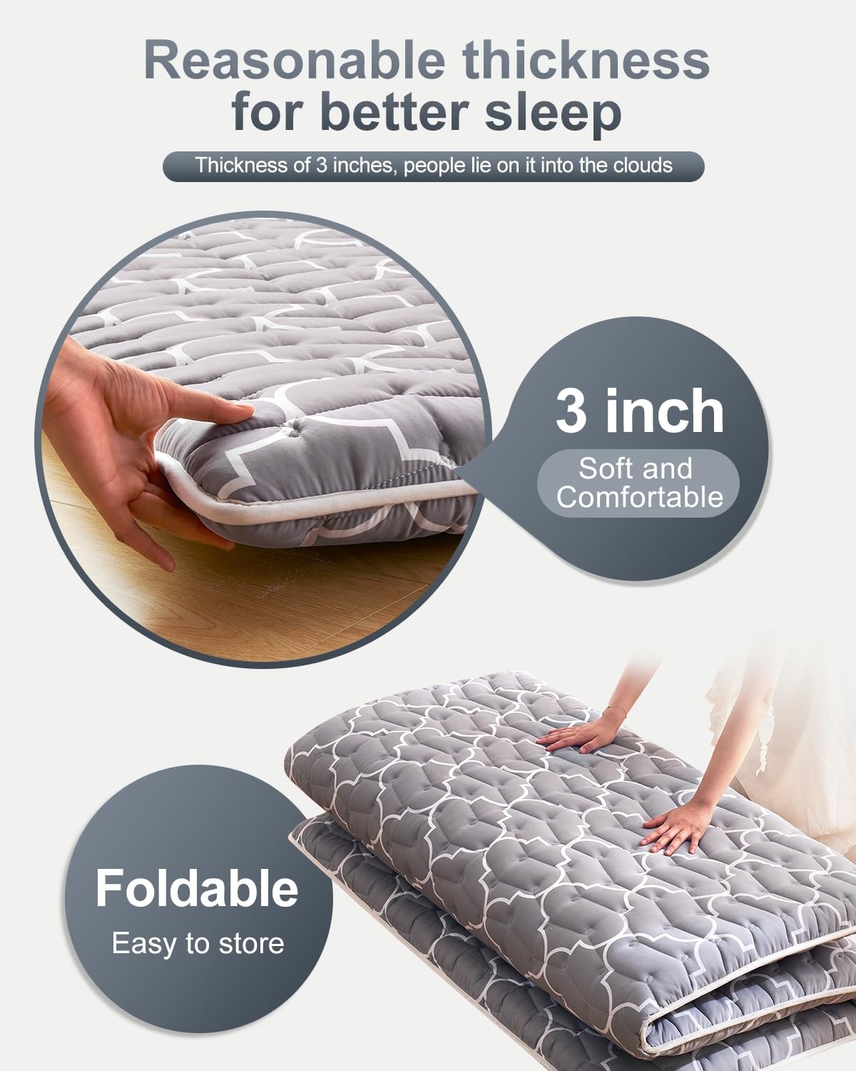 6th Generation Japanese Floor Futon Mattress – Extra-Thick 9-Layer Modern Fut…