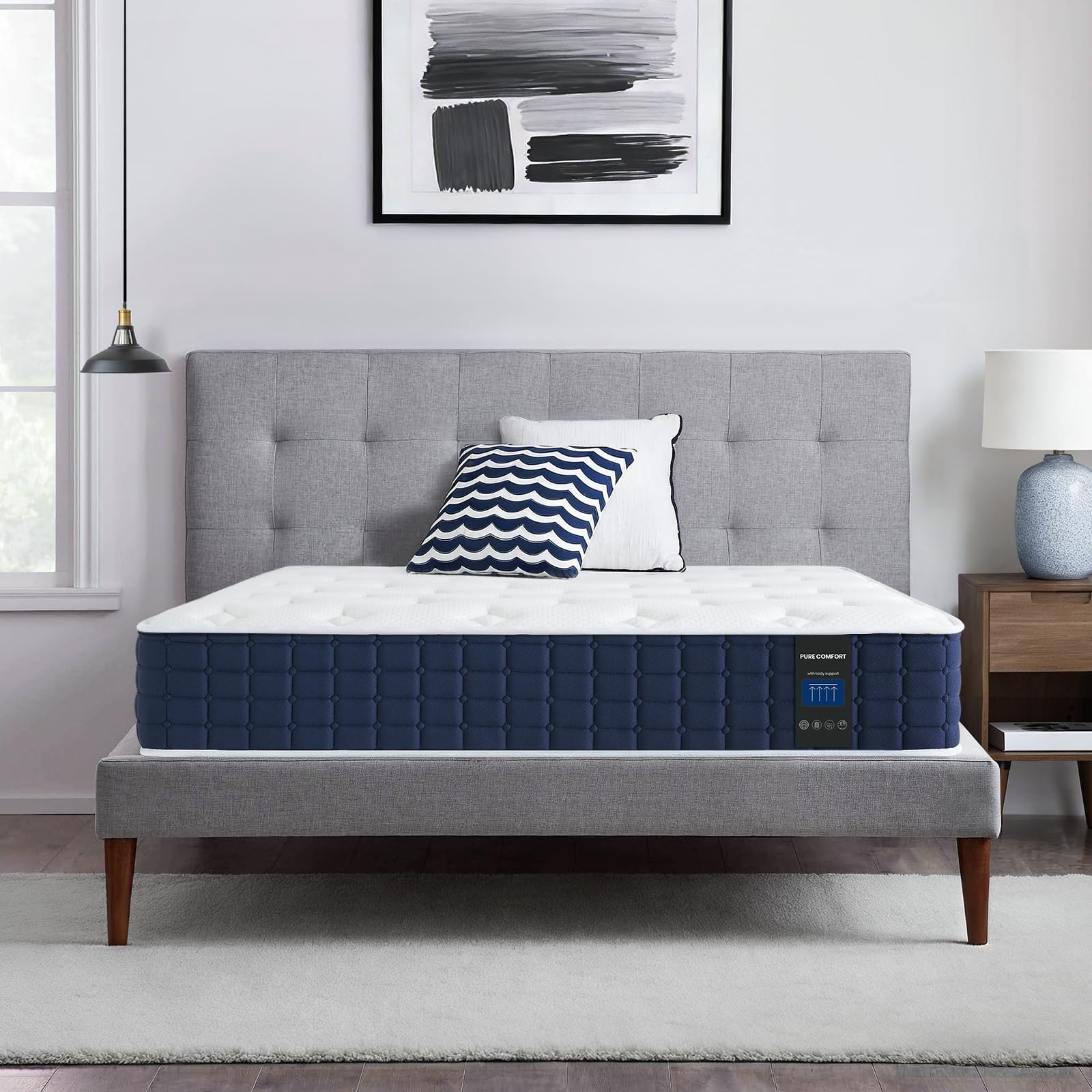 Twin Mattress, 10 Inch Twin Hybrid Mattress in a Box, Pocket Innerspring Pill…
