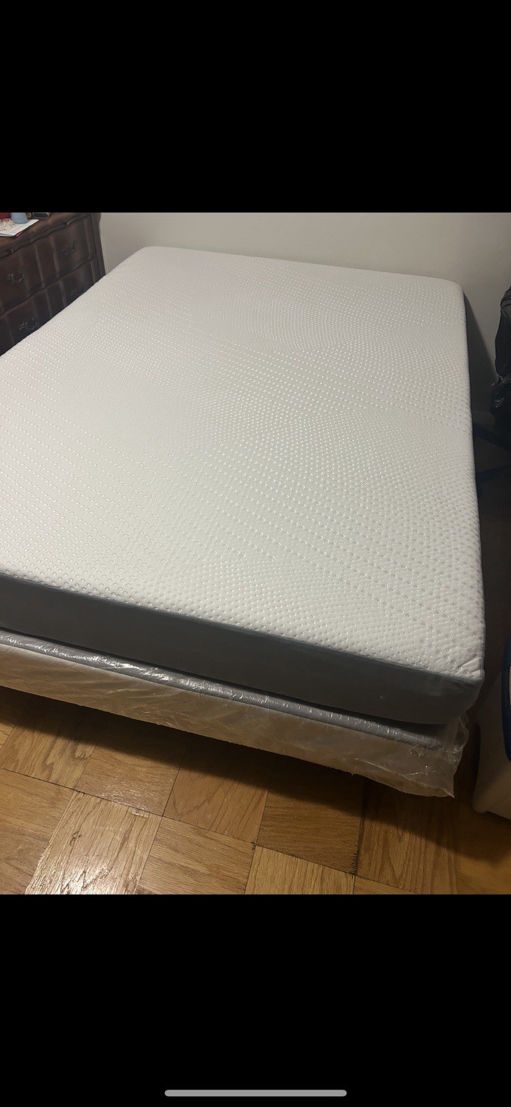 Full Size Memory Mattress Medium Firmness Removable Fabric Cover White/Gray