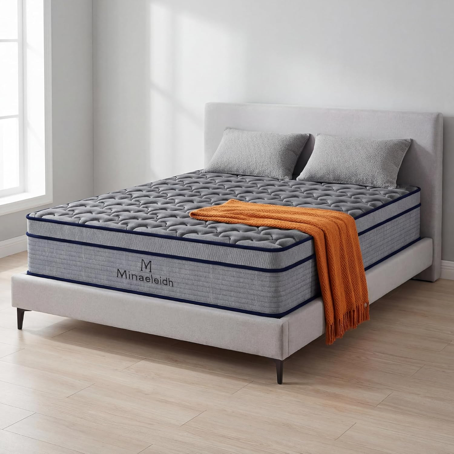 12 Inch Full Size Mattress, Boxed Hybrid Mattress with Memory Foam & 7-Zone Pock