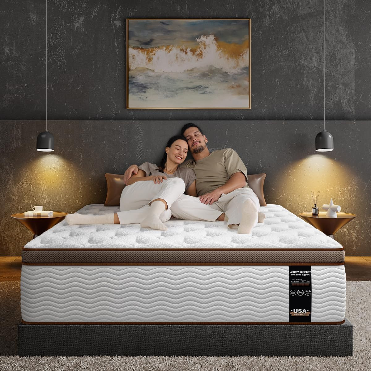 Queen Mattress 14 Inch – Firm Hybrid Mattress with Orthopedic Spinal Support for
