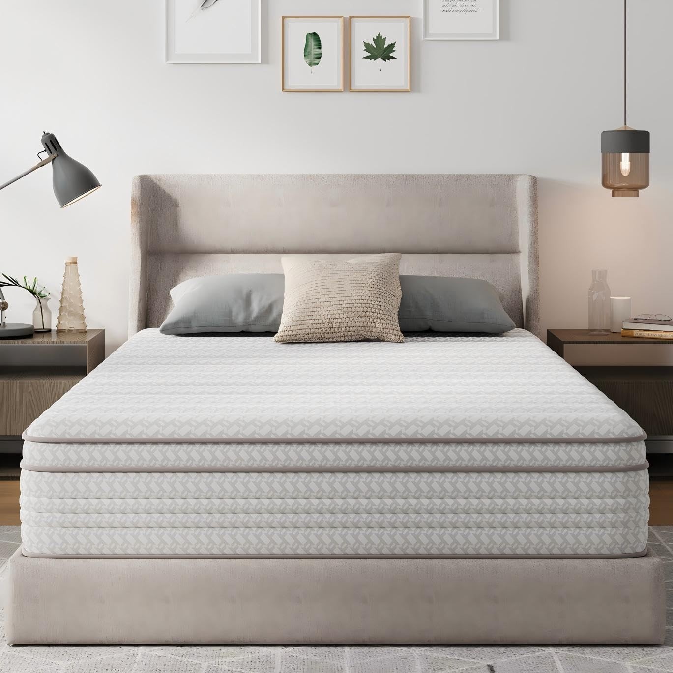 10 Inch Queen Size Mattress in a Box Hypoallergenic & Back Pain Relief Hybrid