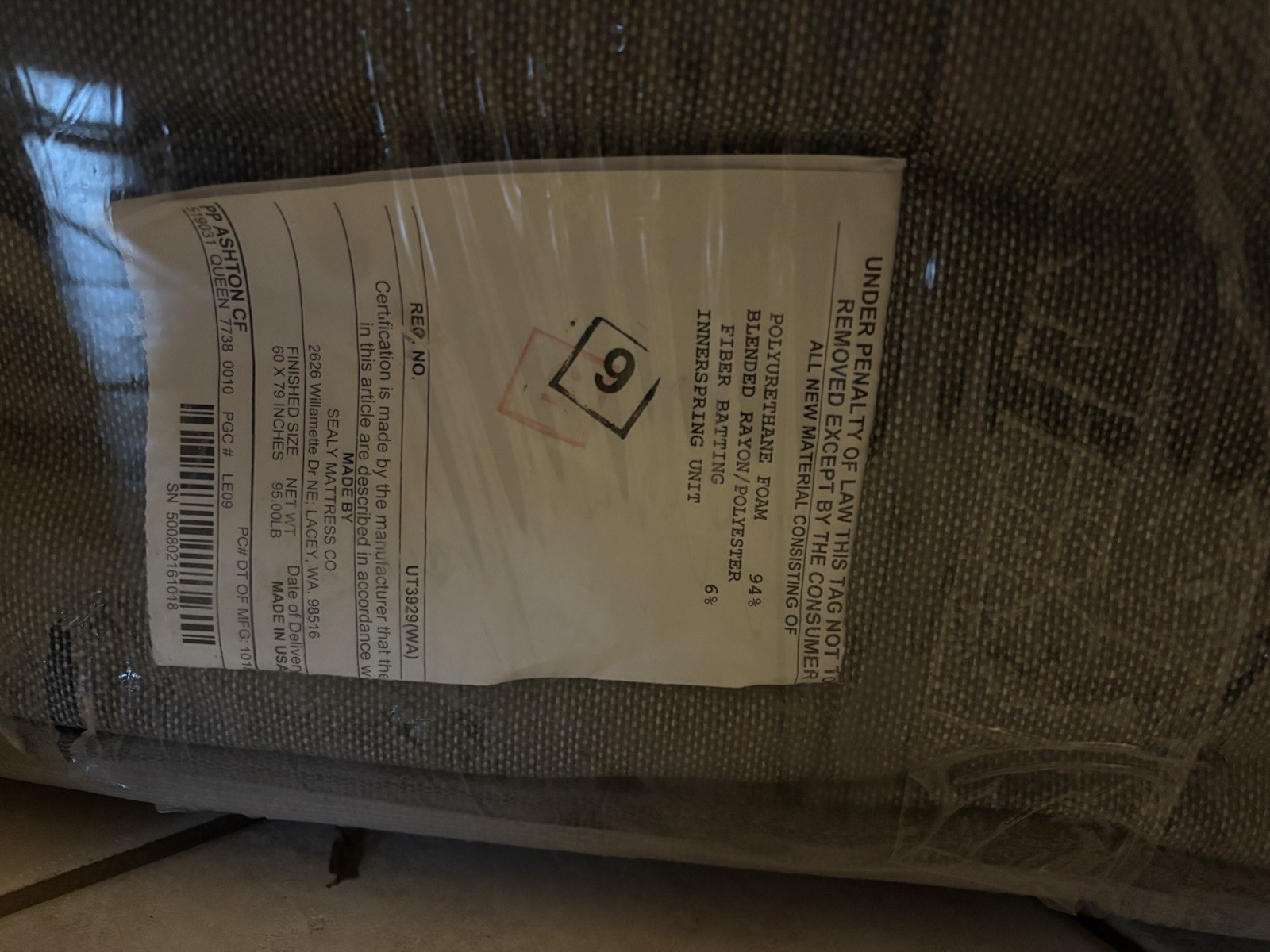 Sealy Posturepedic Ashton Cushion Firm Queen Innerspring Mattress Gray/White