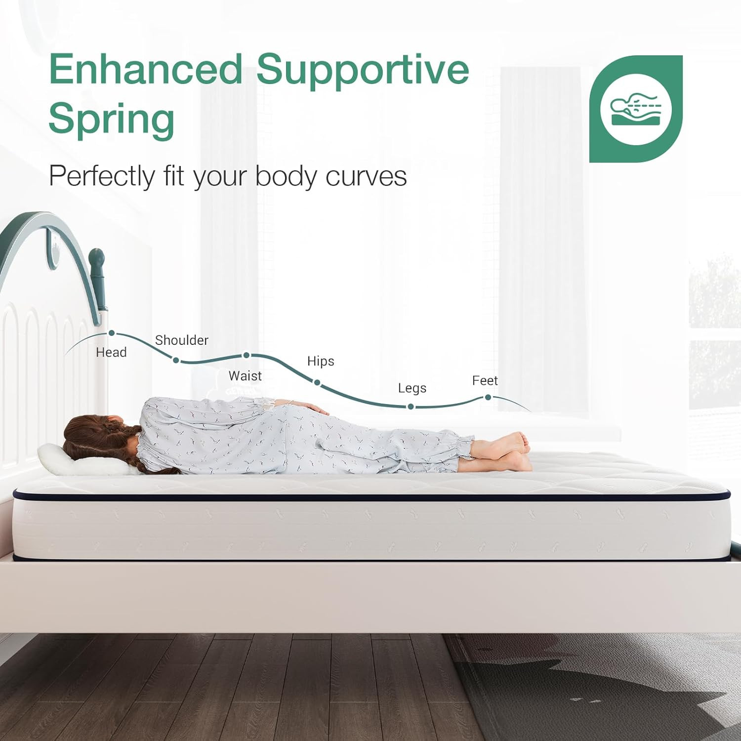 6″ Twin Mattress – Bonnell Spring Hybrid for Spine Support & Cooling Comfort