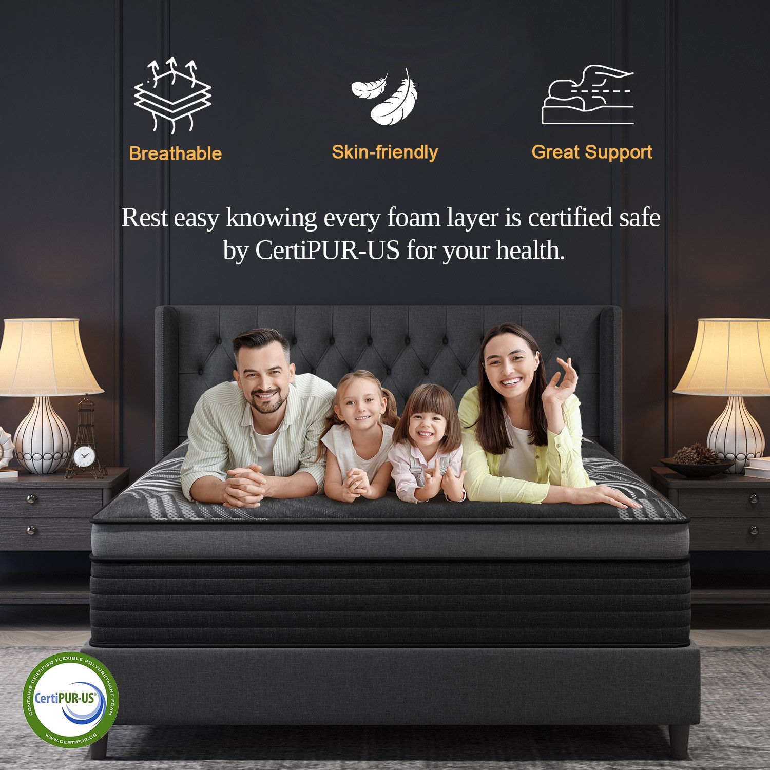 12″ 14″Twin Full Queen King Size Gel Memory Foam Spring Mattress In A Box