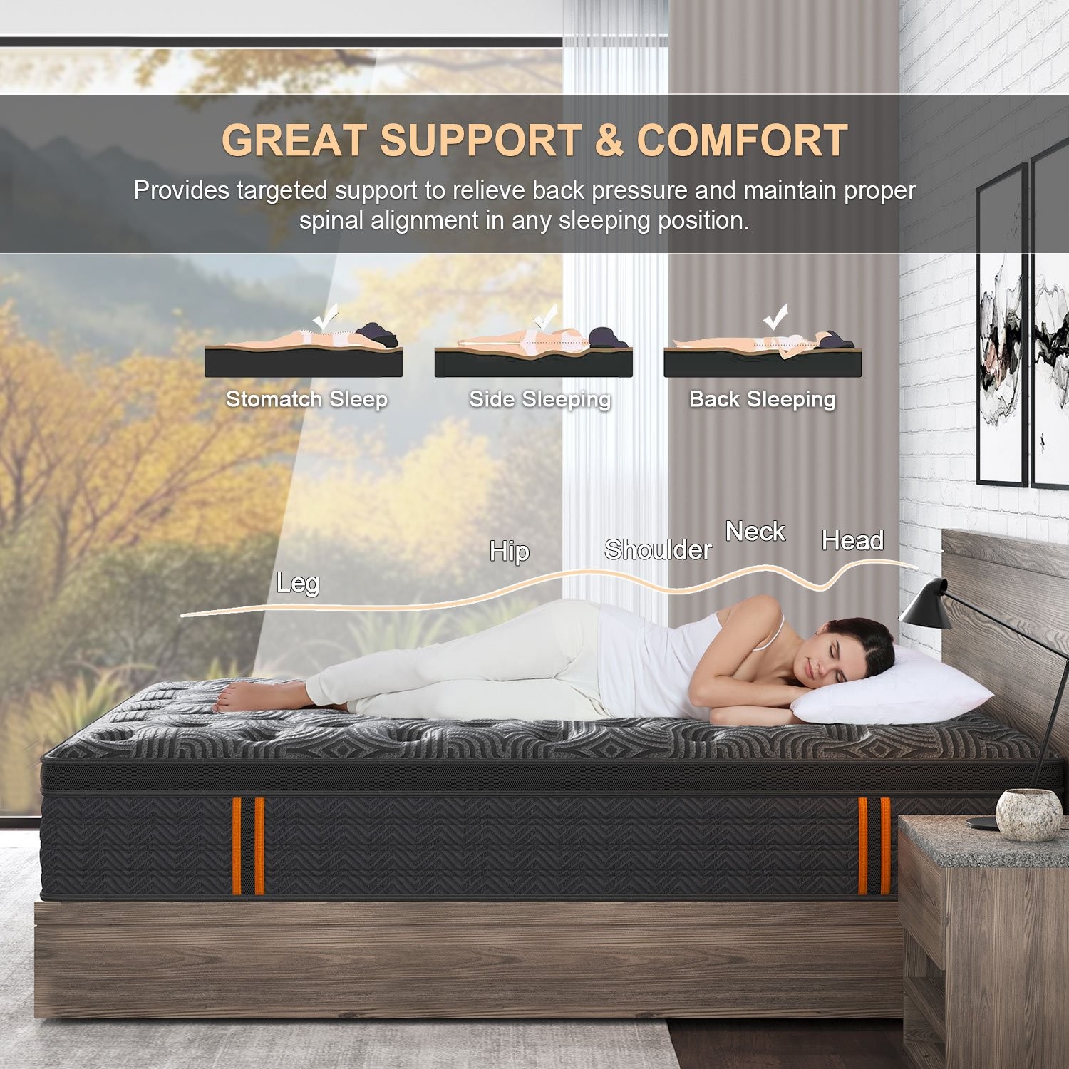 9″ 14″ Twin Full Queen King Size Mattress in a Box Hybrid Spring Gel Memory Foam