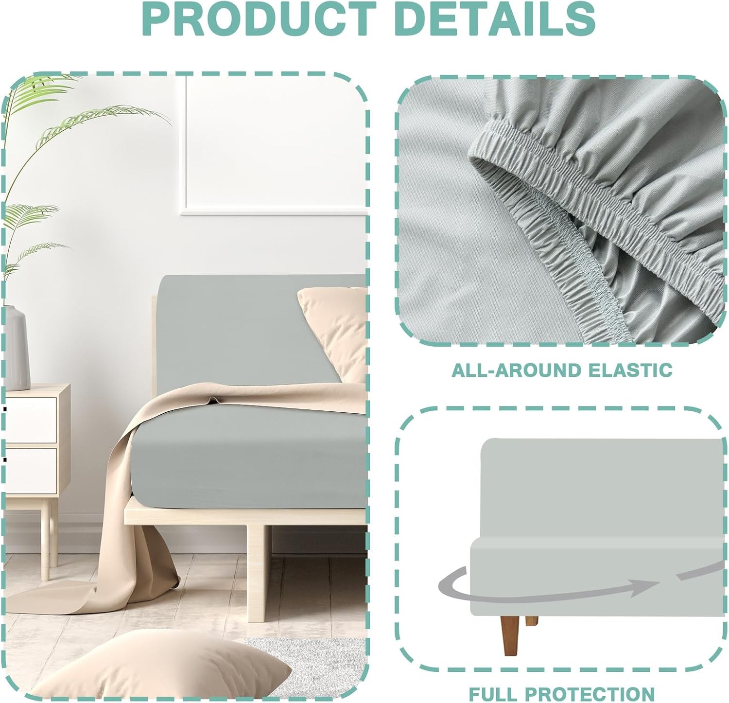 Waterproof Futon Cover for Arml Sofa Bed, Leakproof and