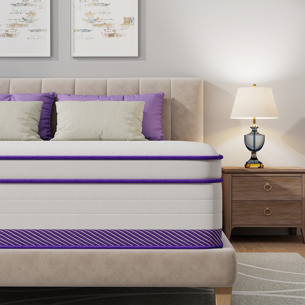 14″ Twin Size Mattress in a Box Medium Firm Hybrid Pocket Spring Gel Memory Foam
