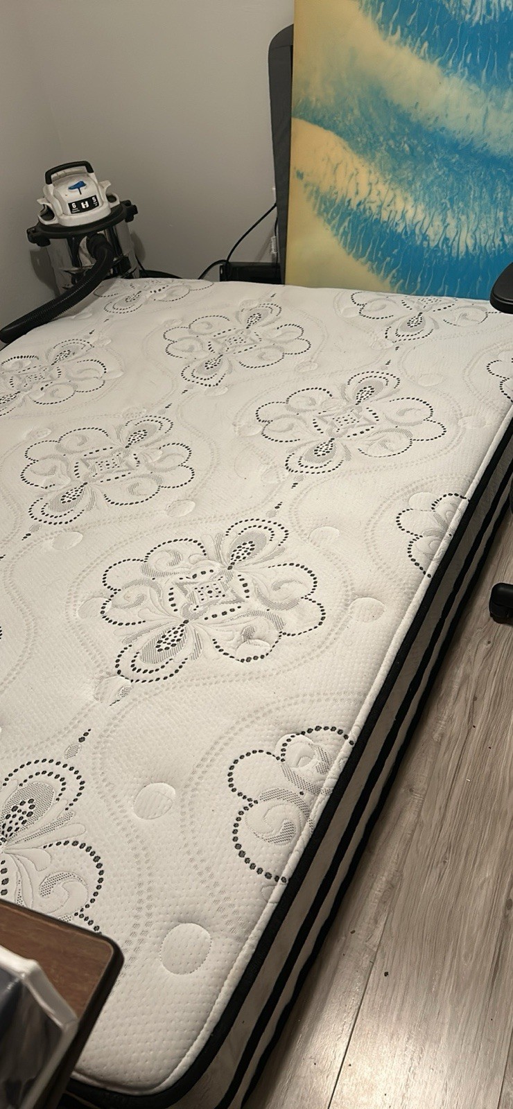 Queen Innerspring Mattress Medium Firm Floral Pattern Breathable Fabric Cover