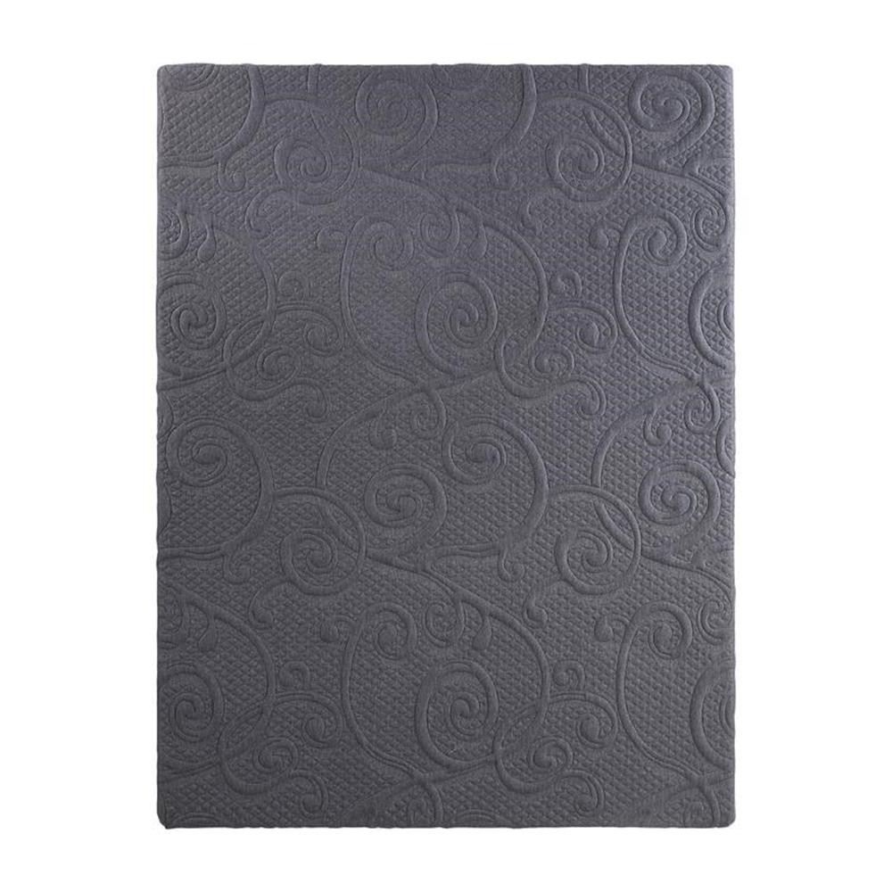 Lexicon Homelegance Bedding 8″ Fabric Queen Gel Memory Hybrid Mattress in Gray