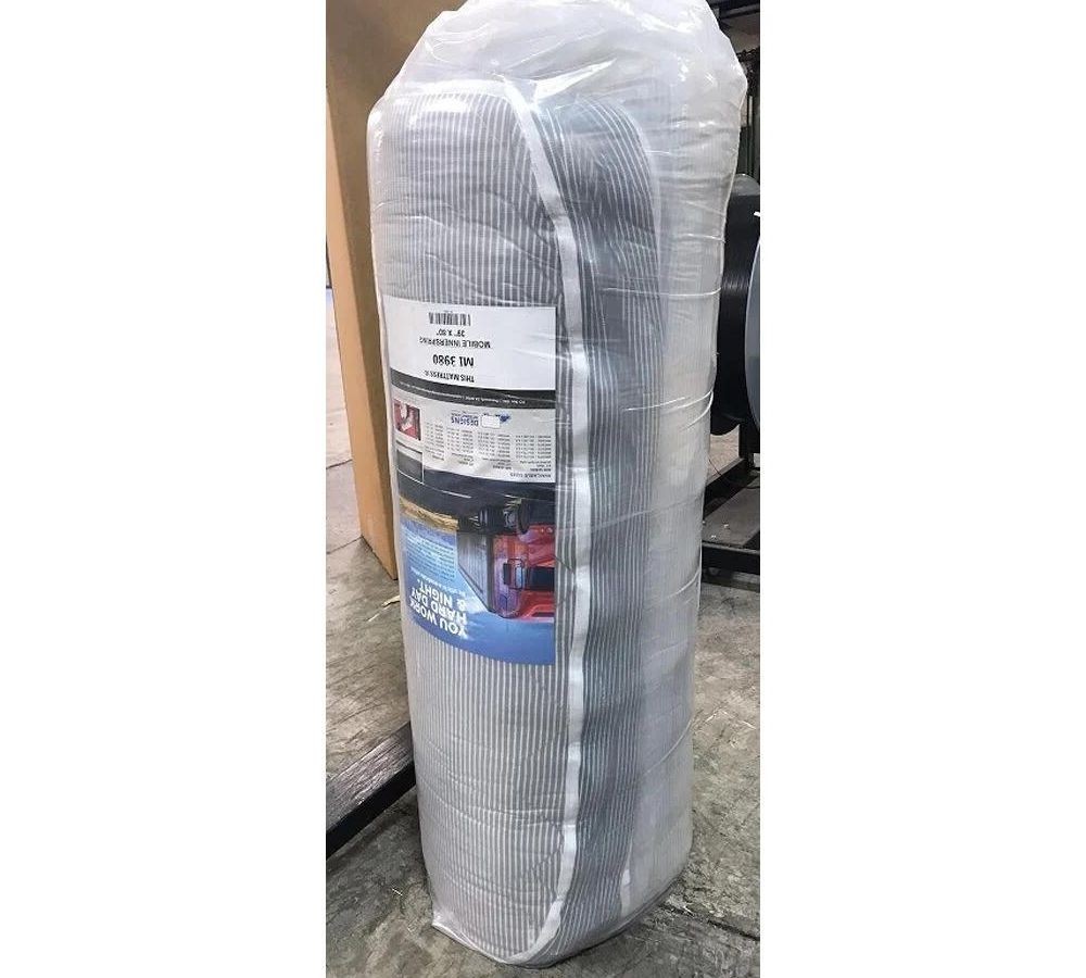 Mobile Luxury Mattress 6.5″ Gray, Pinstripe, Quilted Both Sides 42″W x 80″ Long