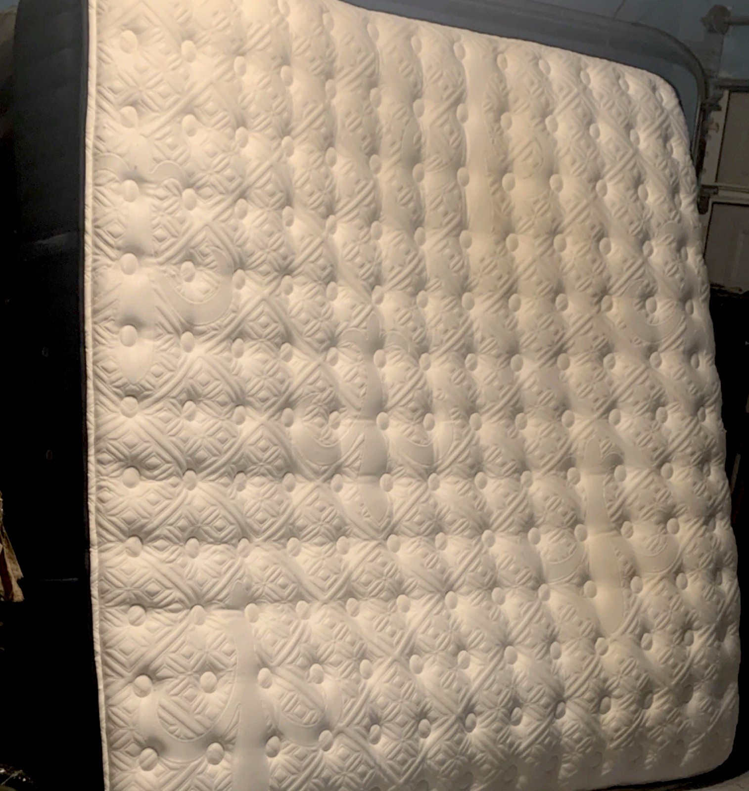 Stearns & Foster Mattress White Abstract Print Rectangle Bedroom