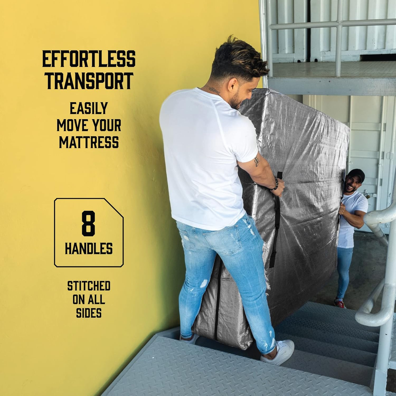 Mattress Bags for Moving with 8 Handles – Full Size – Extra-Thick Mattress Bag f