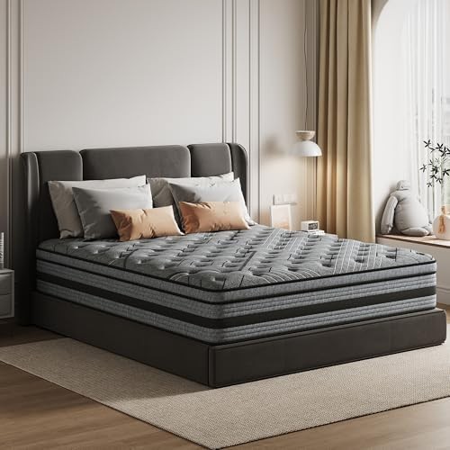 12 Inch Queen Mattress in a Box Hybrid Gel Memory Foam Pocket Spring Soft Plush