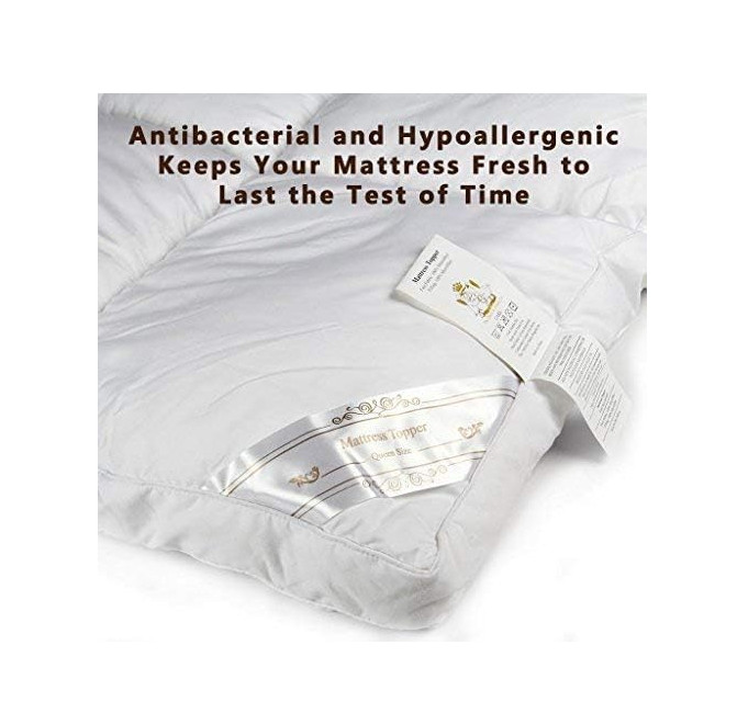 Plush Extra Thick Mattress Topper Queen for Softening Firm Mattress, Breathable