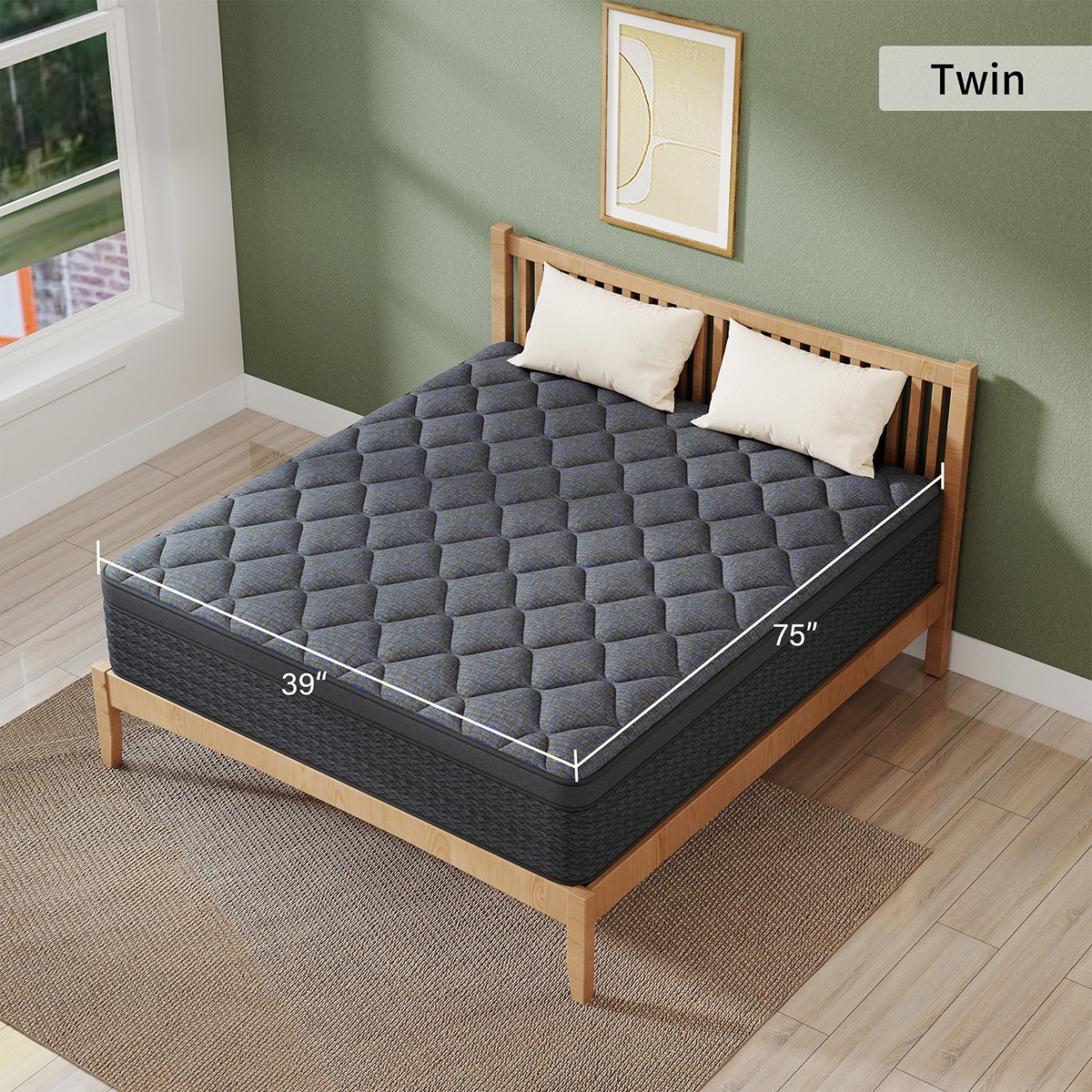 12″ 14″ Gel Memory Foam Mattress In A Box Pocket Spring Twin Full Queen King