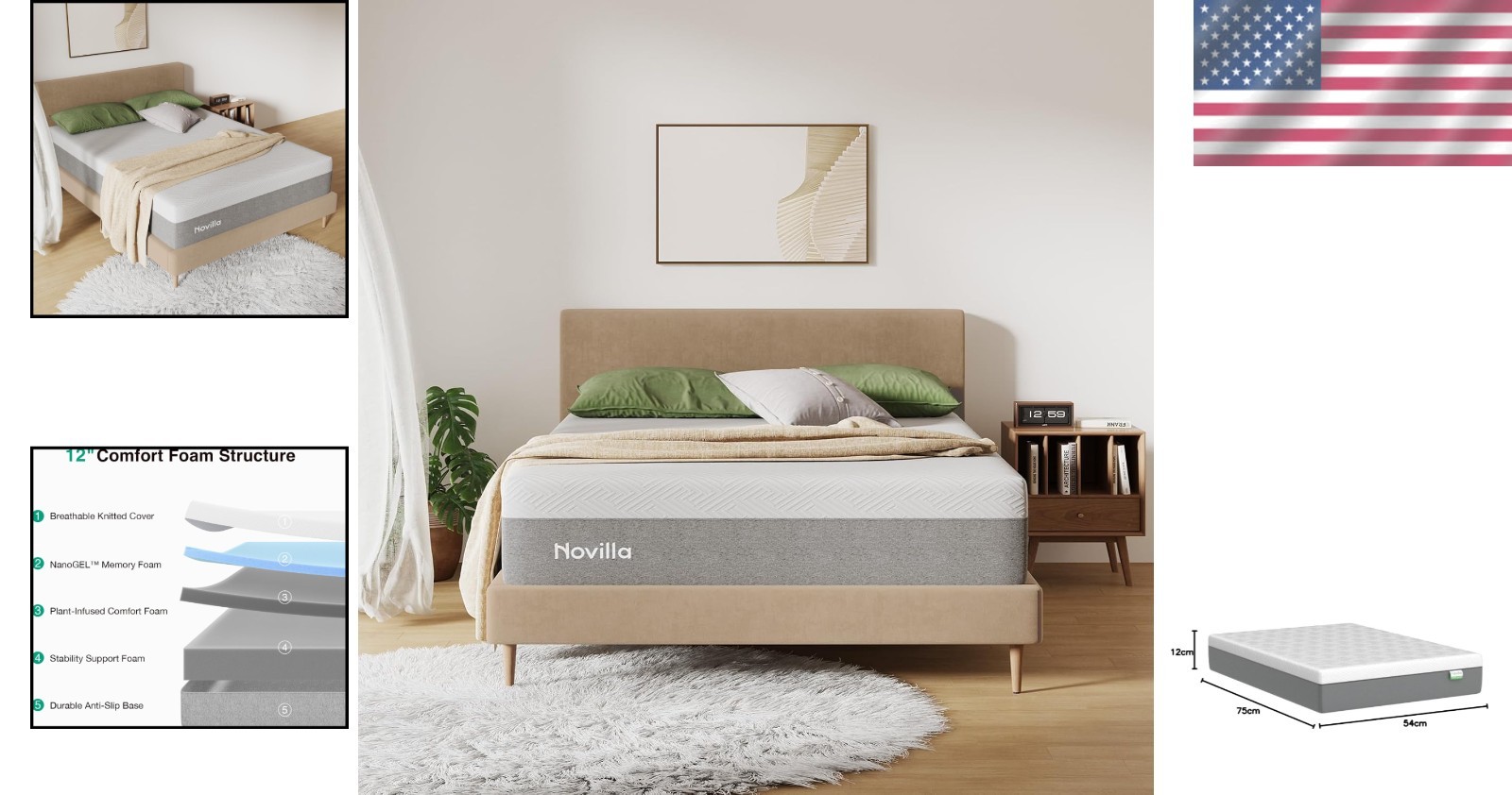 Cool Night Sleep & Pressure Relief Full Mattress – 12 Inch