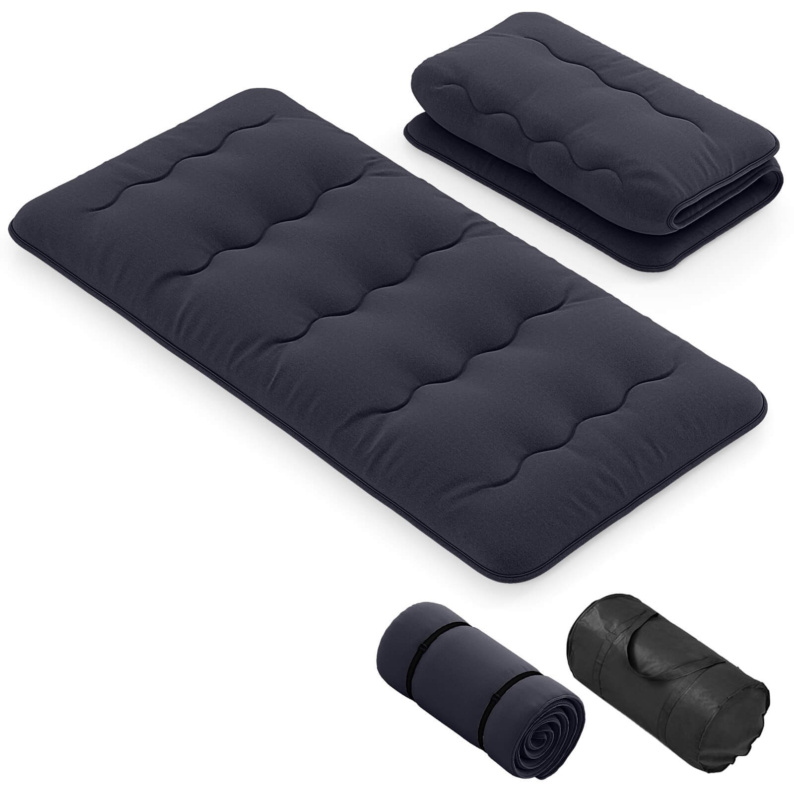 Twin Futon Mattress Japanese Floor Sleeping Pad Washable Cover Carry Bag Black