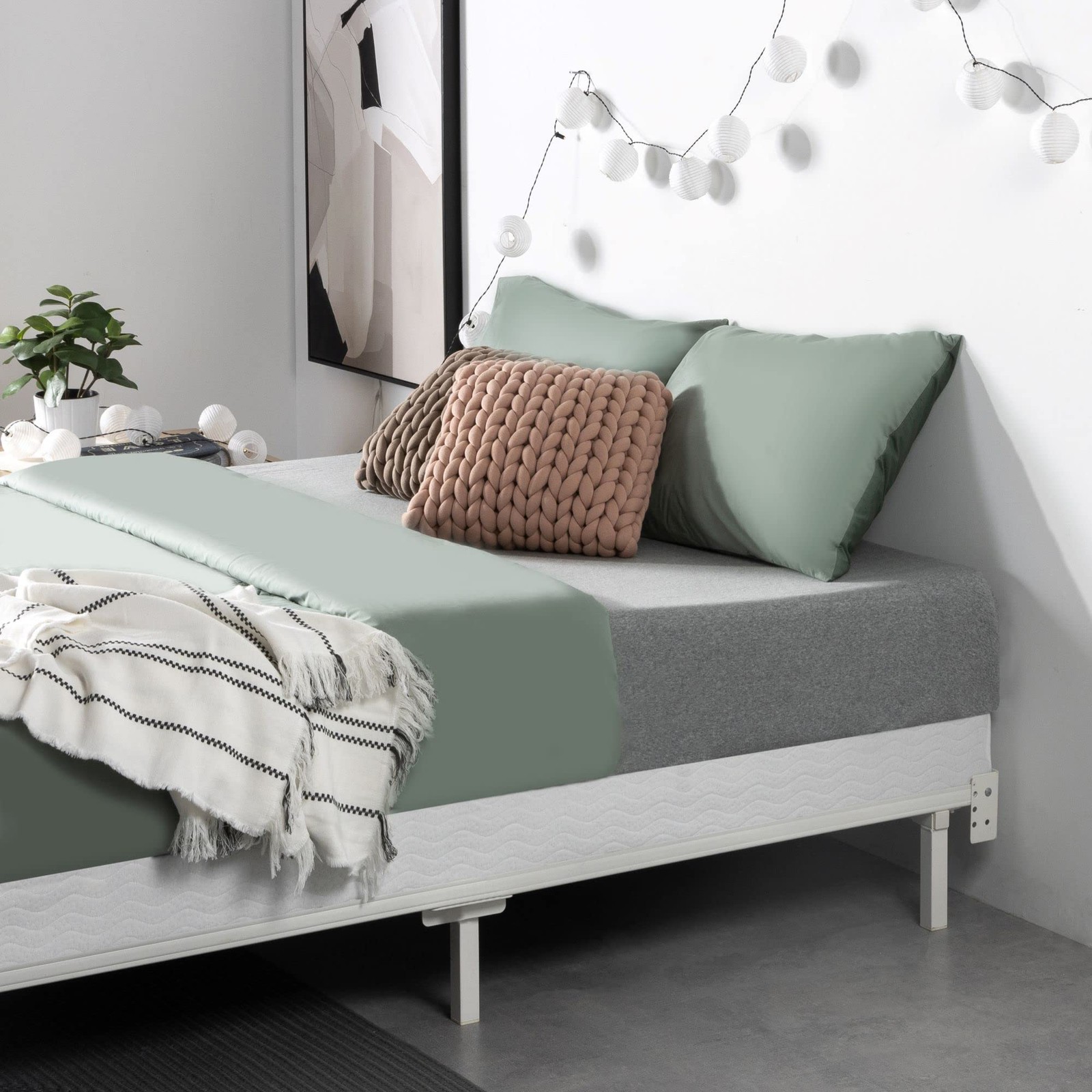 ZINUS 5 Inch Twin Metal Smart Box Spring with Quick Assembly, Twin, Grey