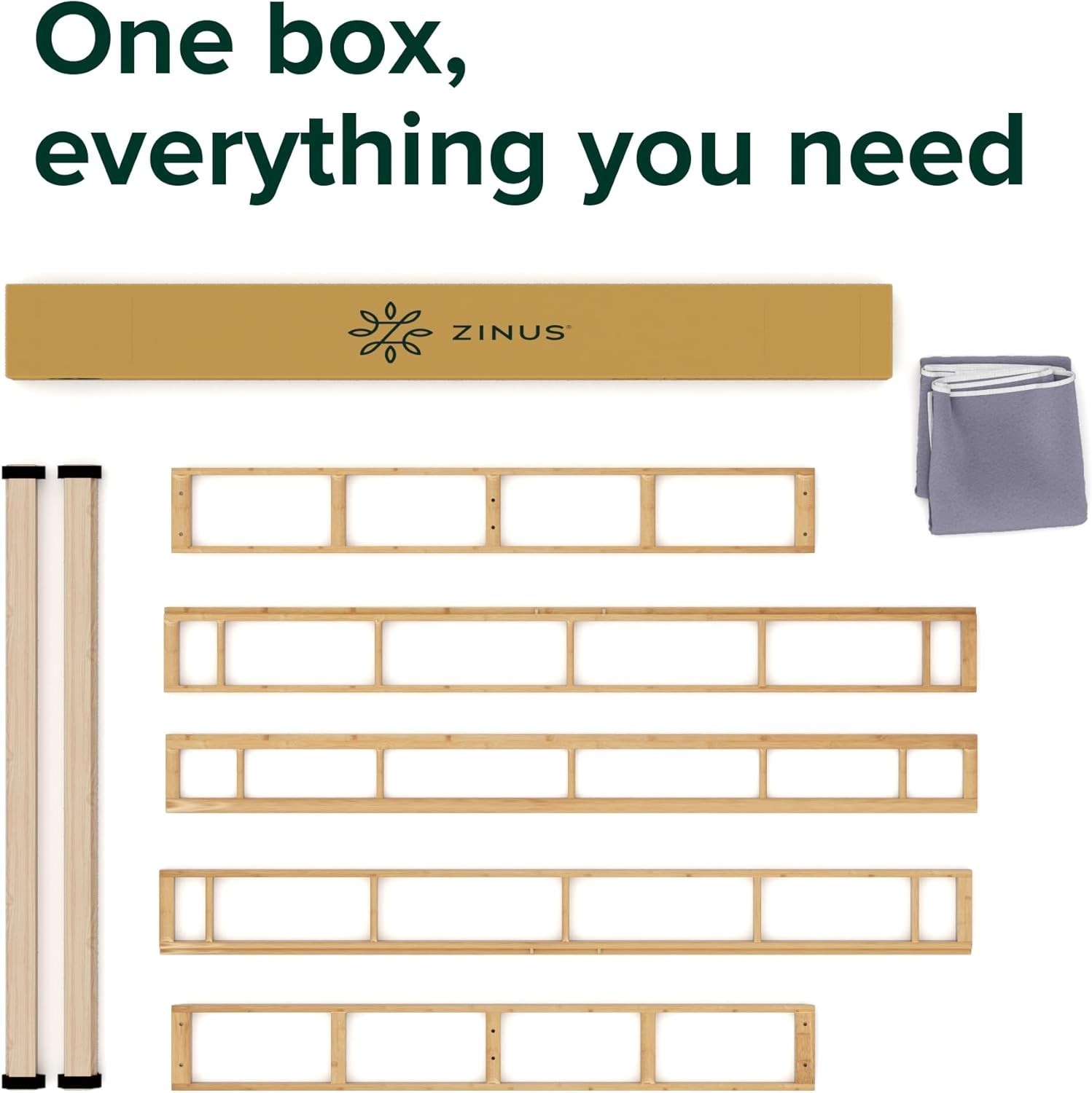 Edgar 8 Inch Bamboo Box Spring, Mattress Foundation, Sturdy Bamboo Structure,…