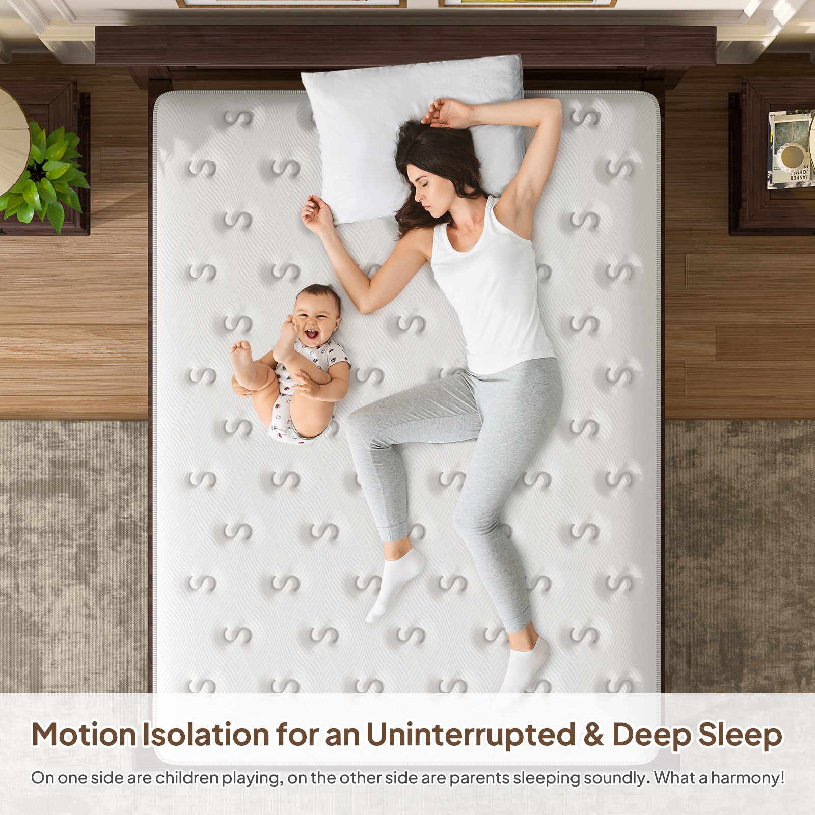 14” Hybrid Mattress – Queen, Memory Foam & Pocket Springs for Pressure Relief