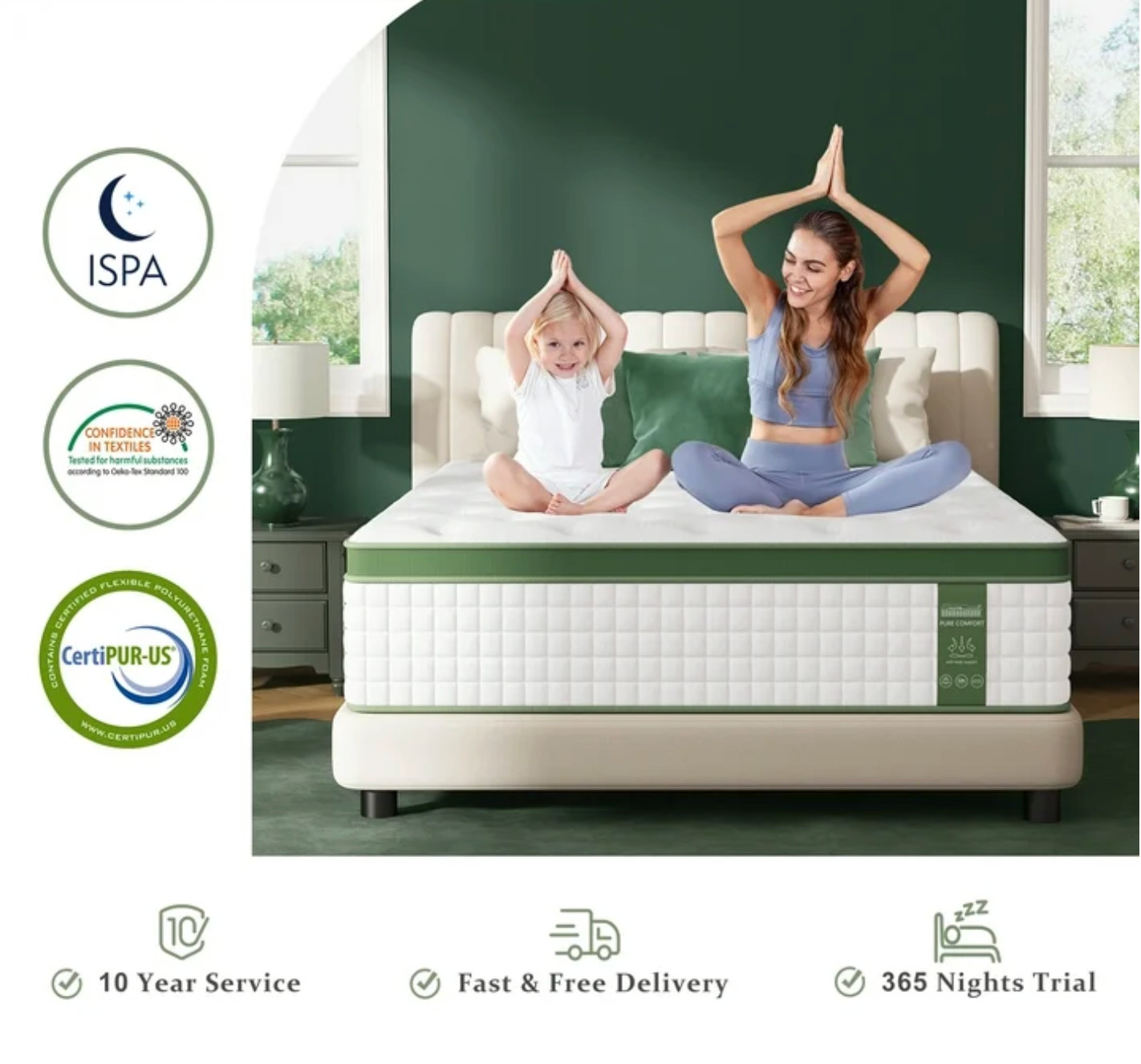14″ Full Colchon Gel Memory Foam Hibrido Full Cama Mattress Hybrid Medium Firm