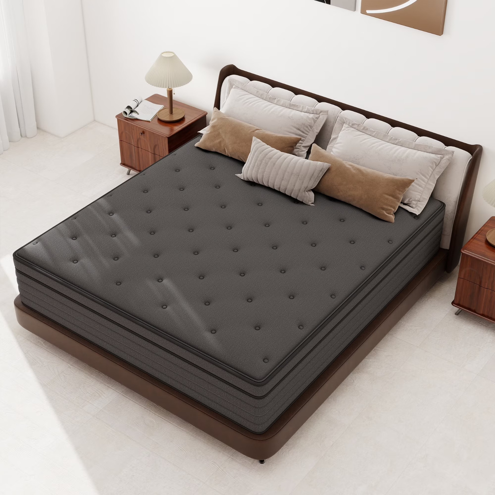14″ Colchones KING Size De Espuma 14 Pulgadas Memory Foam Bed Hybrid Mattress