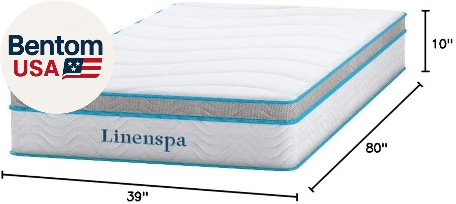 10 Inch Memory Foam and Spring Hybrid Mattress – Medium Feel – Bed in a Box – Qu