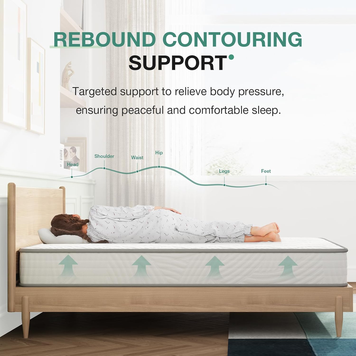 8-Inch Twin Hybrid Mattress for Back Pain Relief & Comfort, CertiPUR-US Certifie