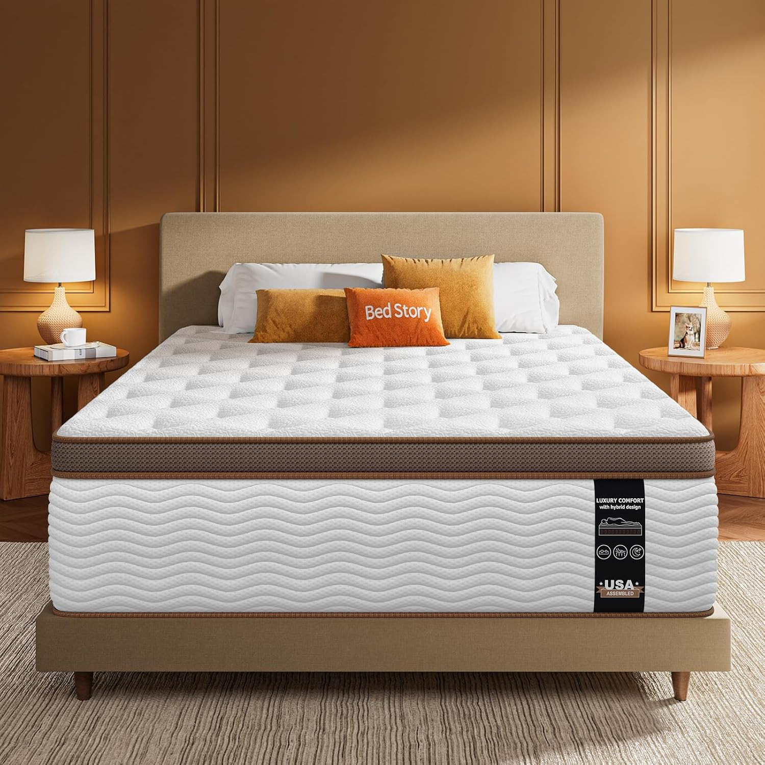 Queen Mattress 14 Inch – Firm Hybrid Mattress with Orthopedic Spinal Support for