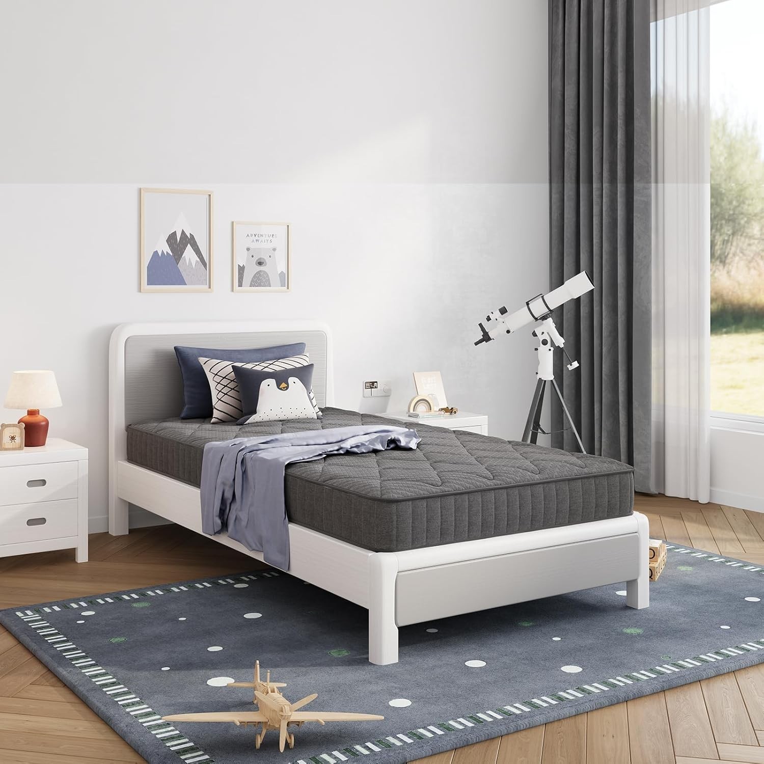 Twin Mattress, 6 Inch Twin Size Mattress in a Box for Kids, Medium Firm Hybri…