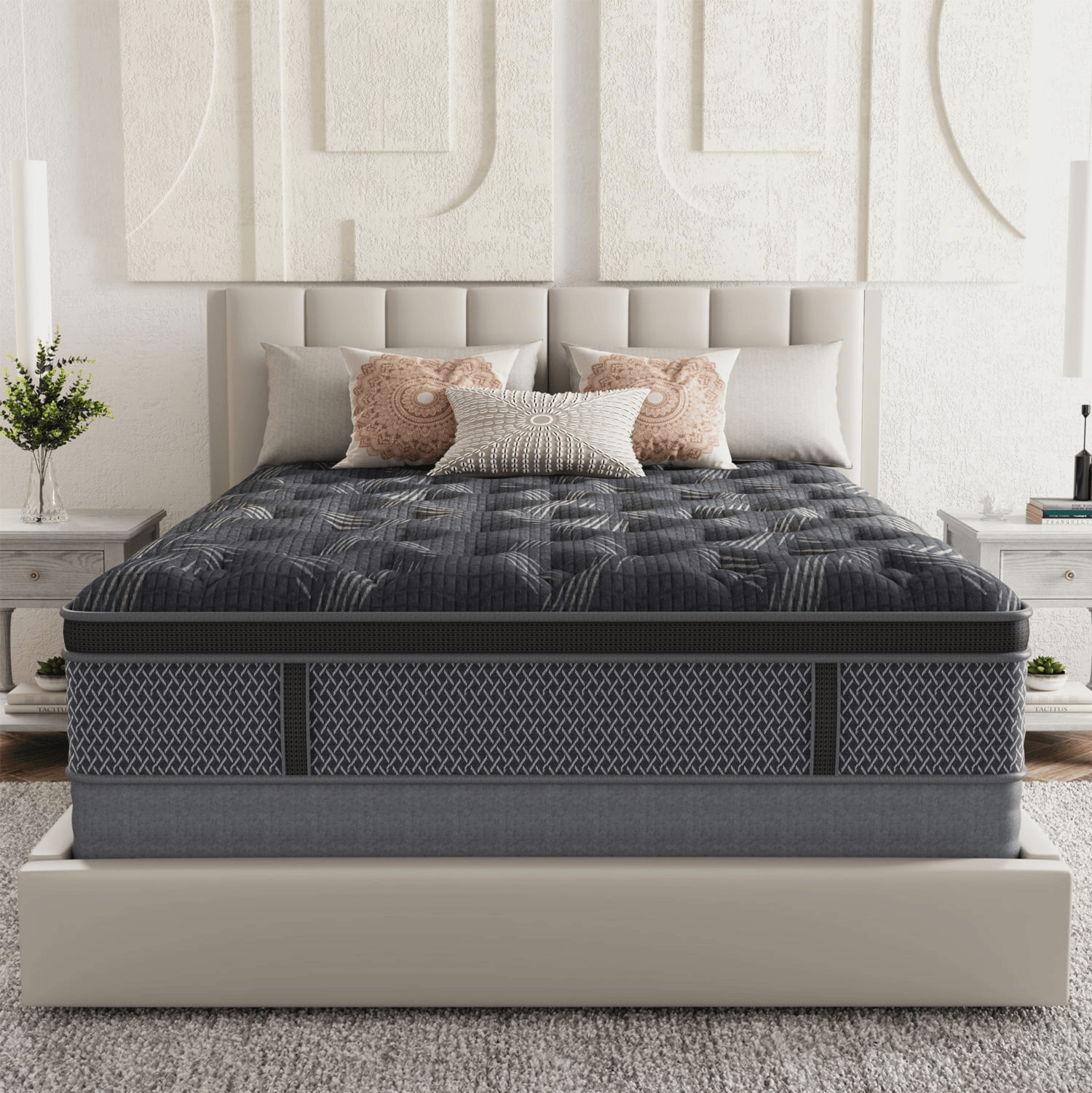 Behost KSBLT02-QUEEN Pillow Top Queen Mattress, 10inch Hybrid Innerspring Double