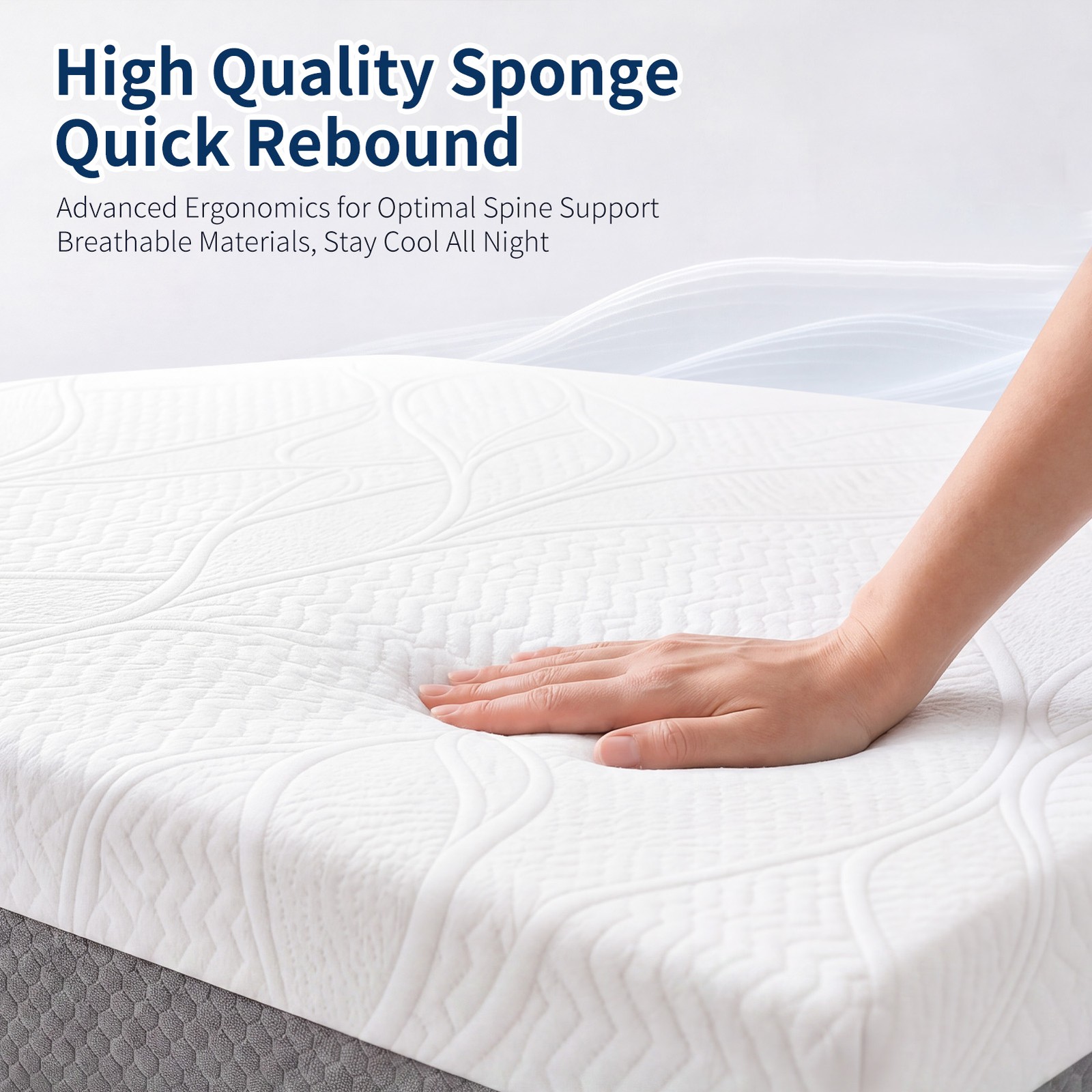12 Inch Queen Size Mattress 4 Layer Soft Comfort Memory Foam Mattress Safety