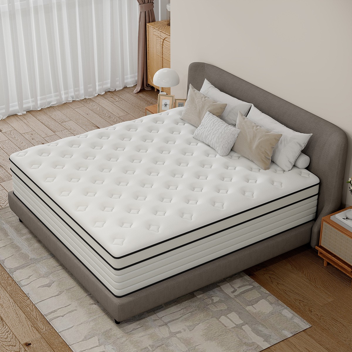 12/14 Inch Gel Memory Foam Hybrid Mattress Pocket Spring Twin Full Queen King