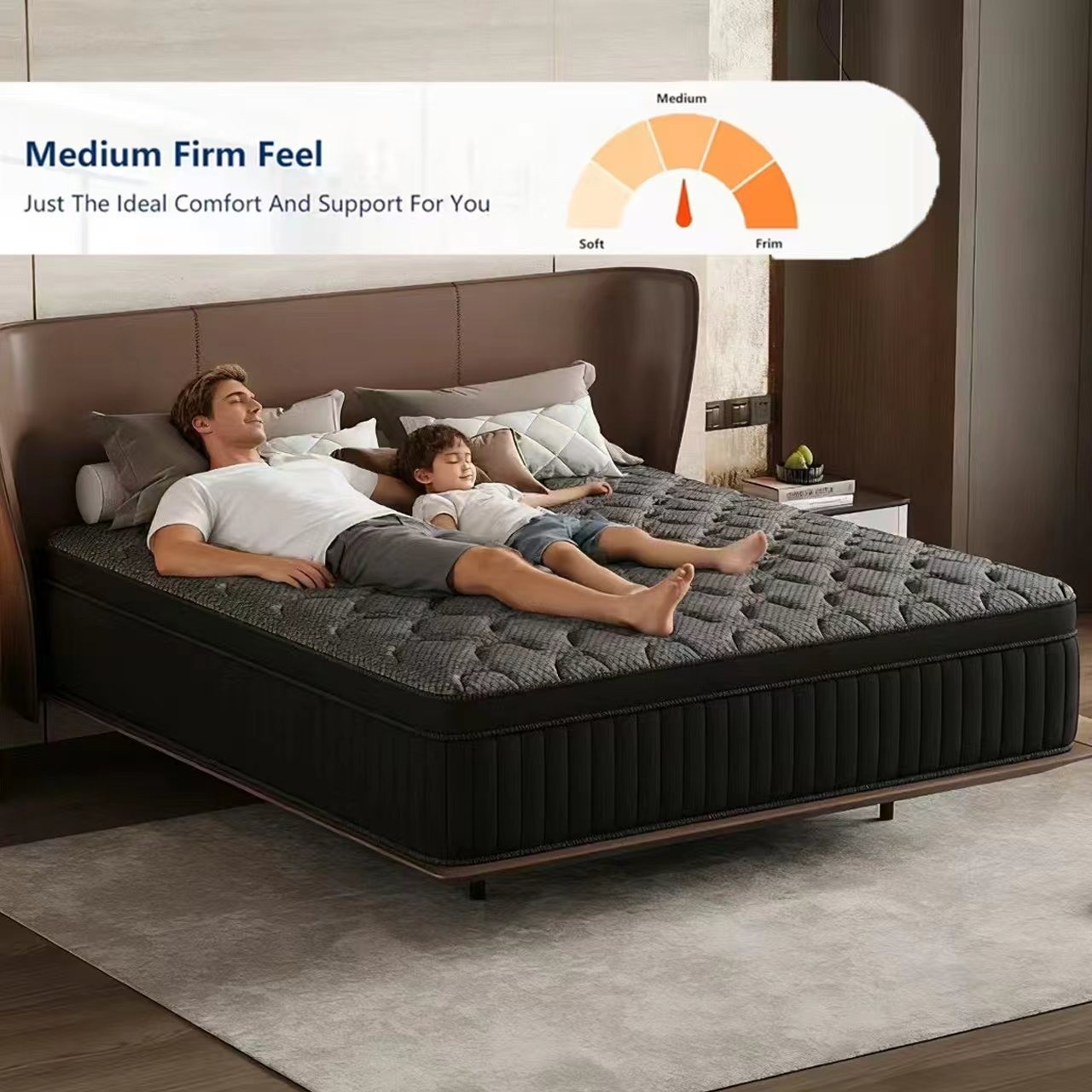 Hybrid Mattress in a Box–All Sizes–Firm or Medium Firm–8″10″ 12″ 14″Bed in a Box