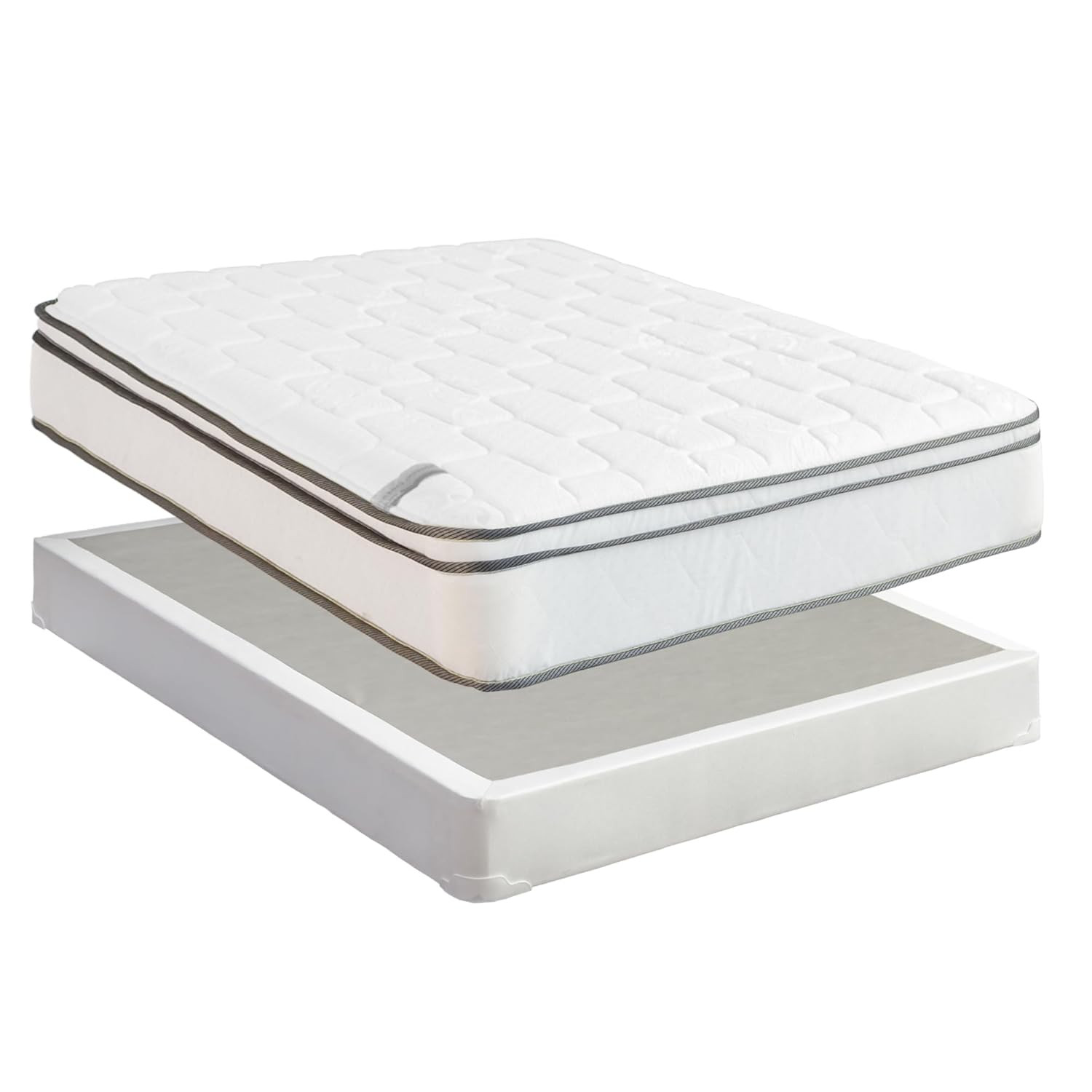 9-Inch Plush Eurotop Innerspring Mattress & 4″ Box Spring Set, Full Size