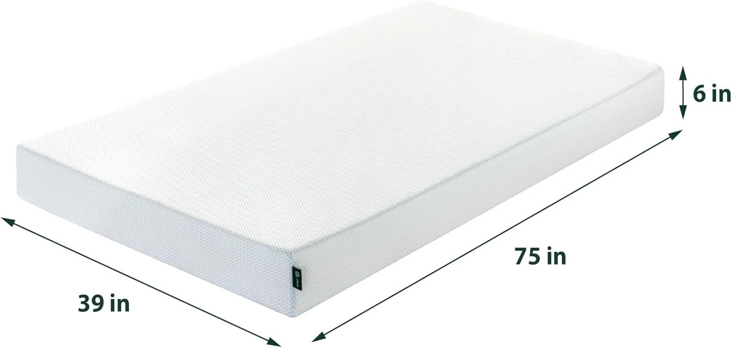 6 Inch Green Tea Cooling Memory Foam Mattress [New Version], Twin, Fiberglass…