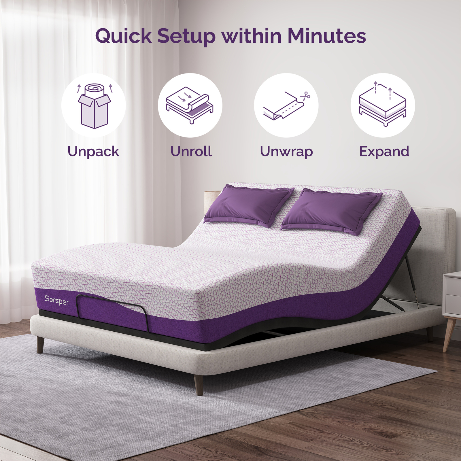 14 inch Queen Size Mattress Bamboo Charcoal Gel Memory Foam Mattress in a Box