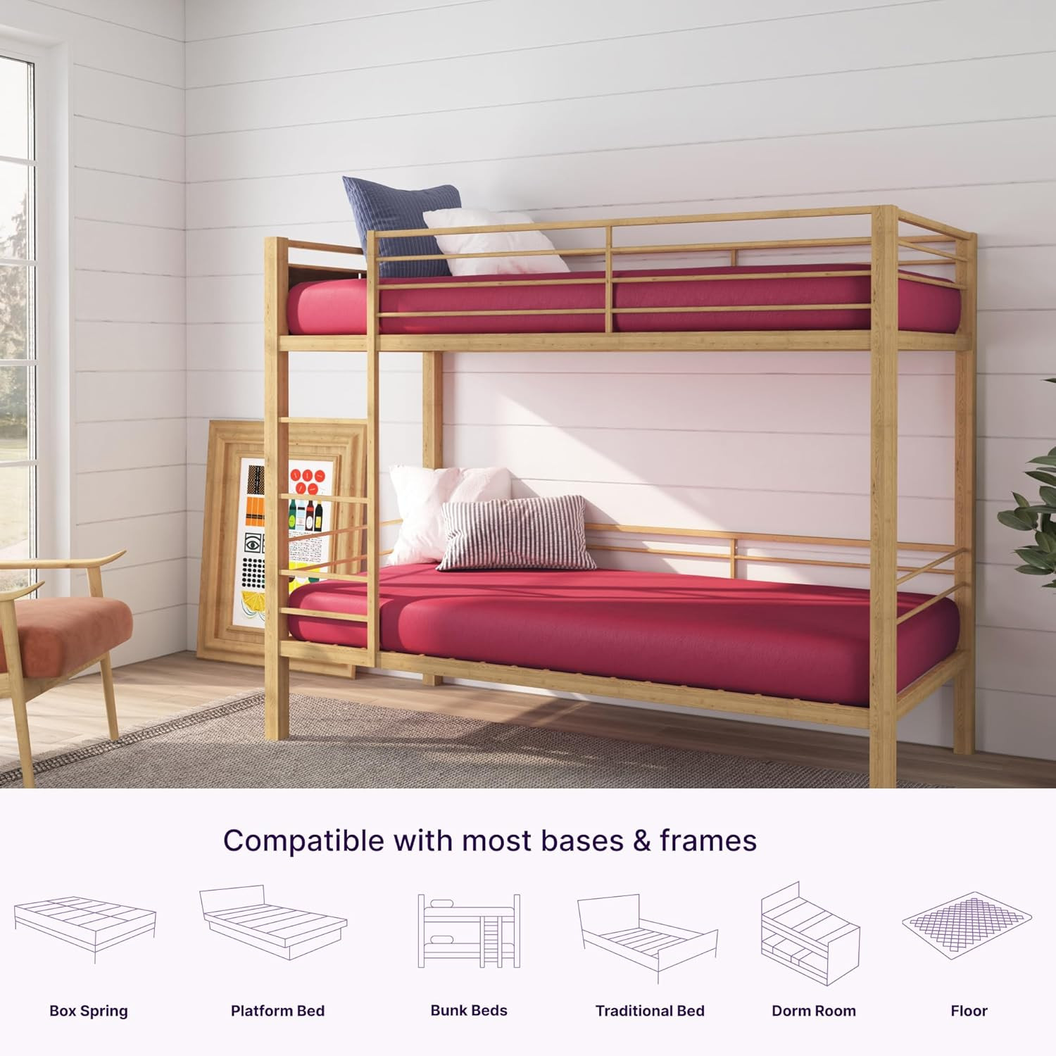 5 Inch Twin Memory Foam Mattress, Medium Feel, Certipur-Us Certified, Bed in a B