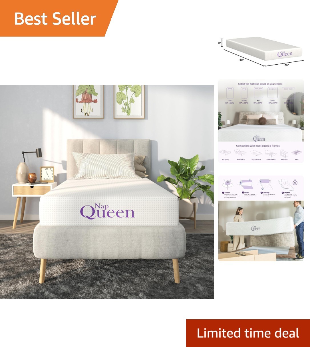 Medium Firm Twin-XL Mattress – Durable Bamboo Charcoal Memory Foam Solution