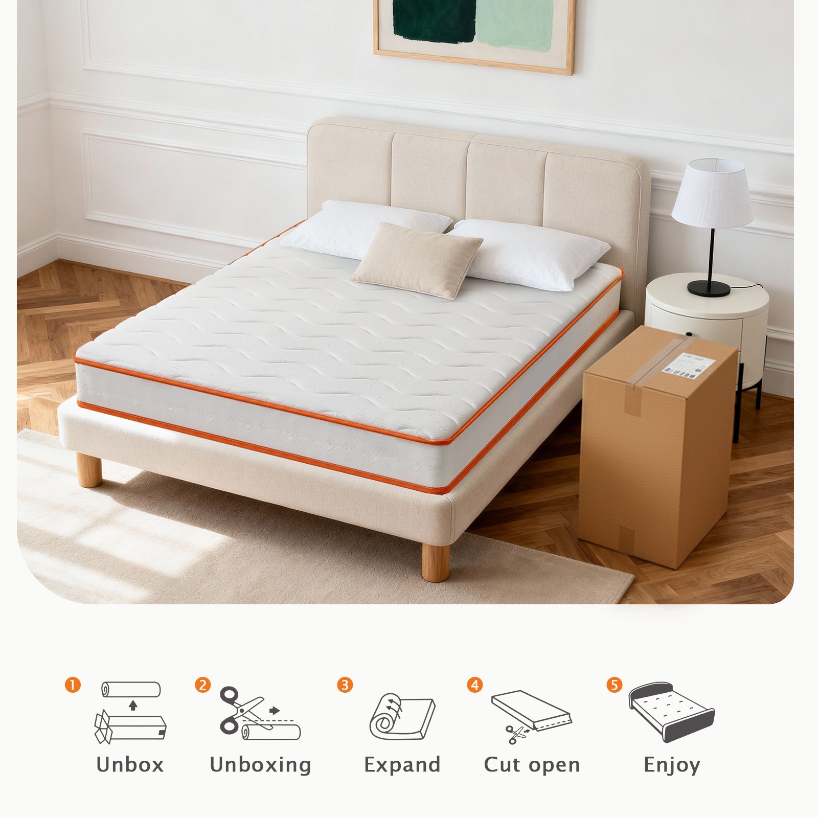 6″ Hybrid Mattresses with Innerspring and Gel Memory Foam for Cool Night Sleep