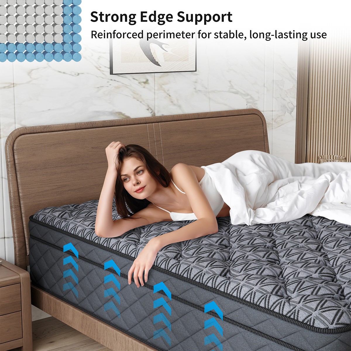 12″ 14″ Twin Full Queen King Mattress in a Box Gel Memory Foam Pocket Spring